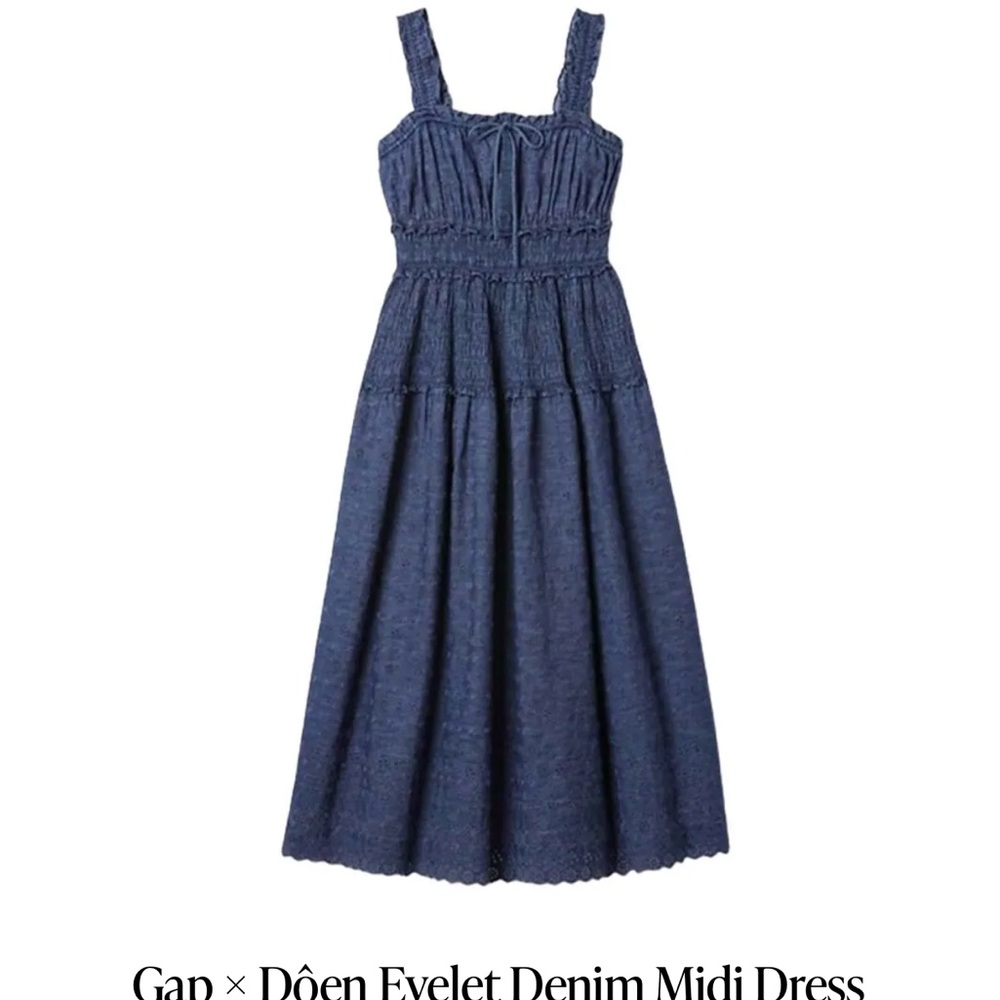 Gap x Doên Eyelet Denim Midi Dress